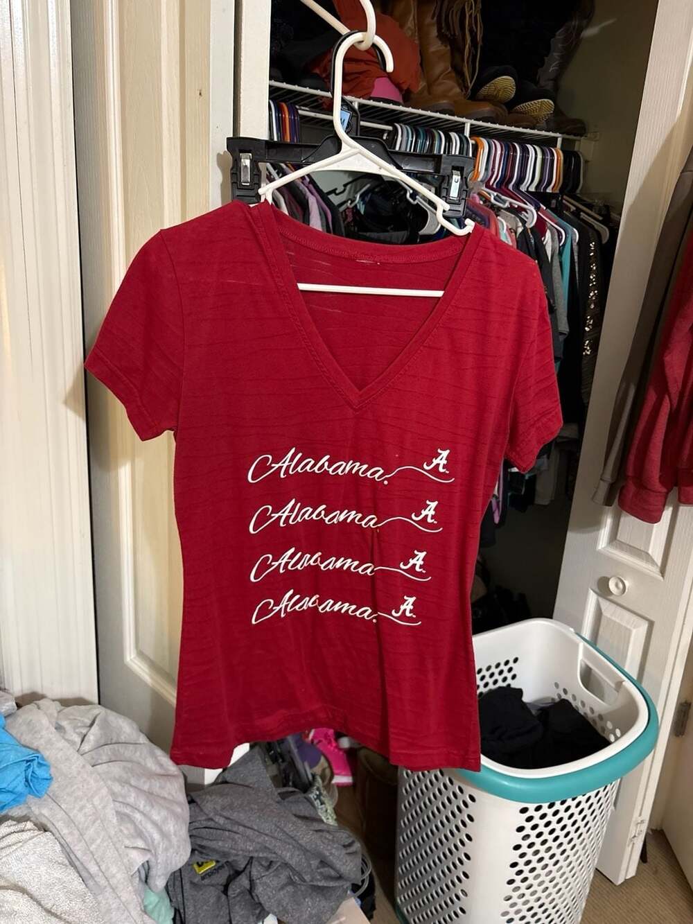 Women's Crimson Alabama Crimson Tide Space Dye Tri-Blend V-Neck T-Shirt